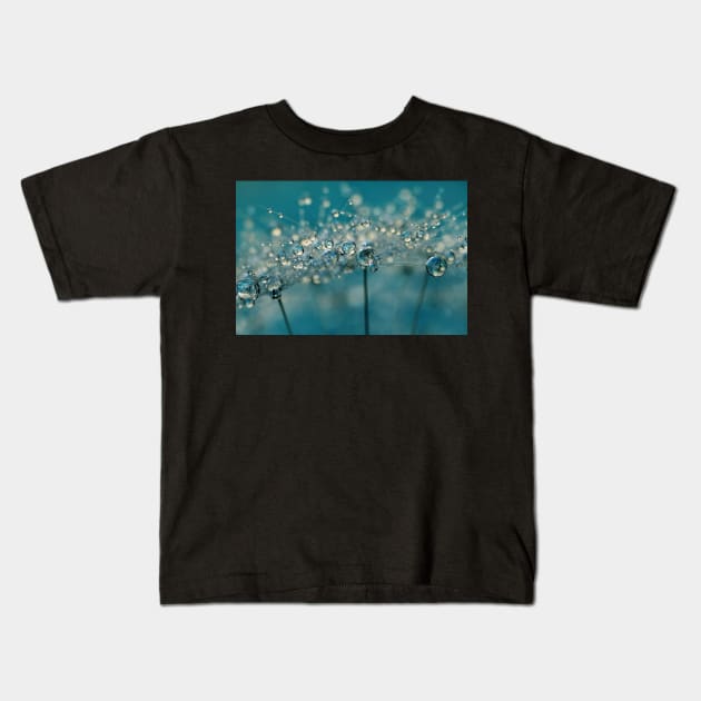Teal Dandy Drops Kids T-Shirt by SharonJ